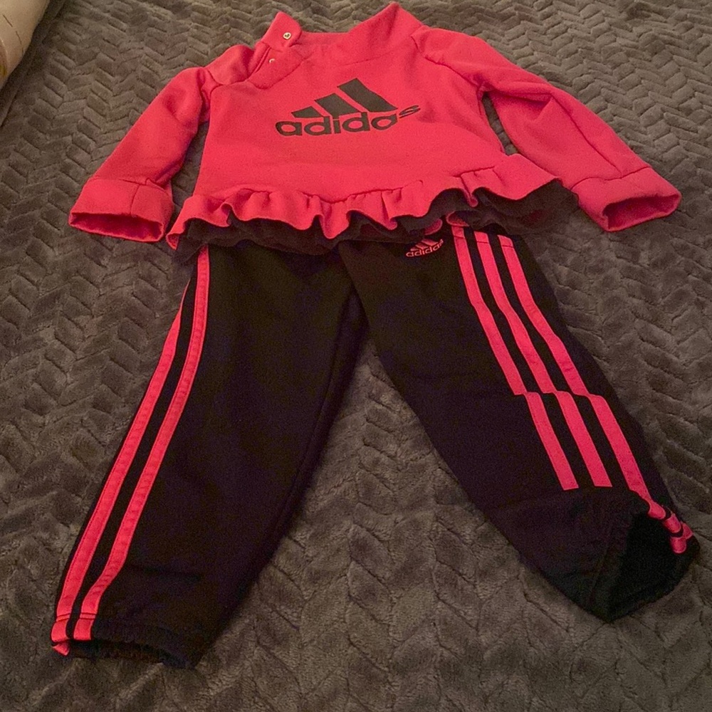 Hot Pink & Black Adidas Sweatsuit